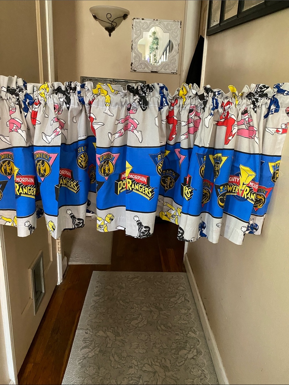 Mighty Morphin Power Rangers curtain top or banner 1994 retro vibrant like new